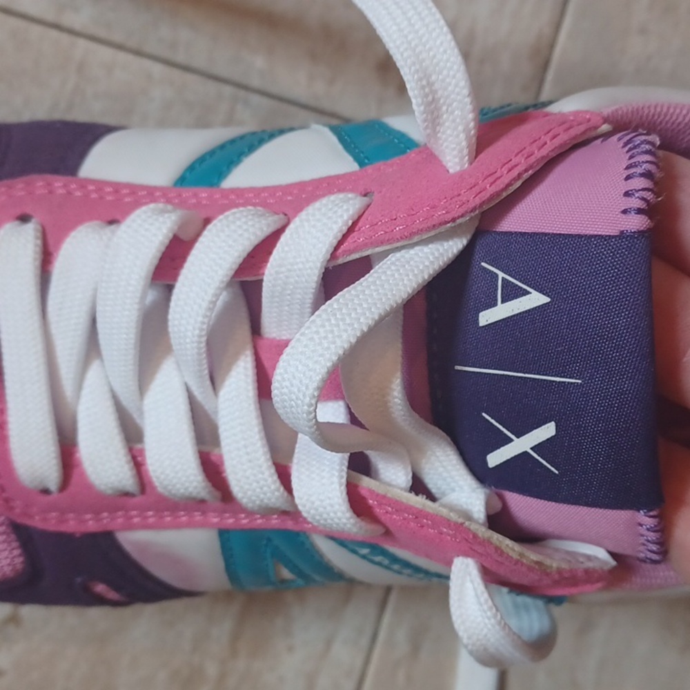 Armani Exchange Purple/Pink Sneakers - Picture 9 of 14